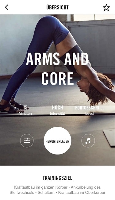 Nike+ Training Club App Arms and Core Workout